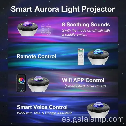 Proyector de techo de nebulosa wifi con altavoz de música